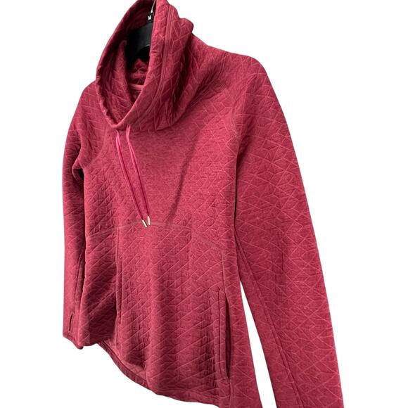 Marmot Sweatshirt Womens M Burgundy Red Annie Quilted Cowlneck Pullover Gorpcore - Picture 2 of 15